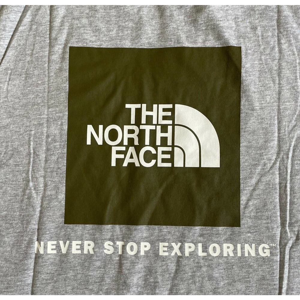 The North Face Mens S Tee Shirt Gray Logo Never Stop Exploring NWT L9 - Picture 7 of 8